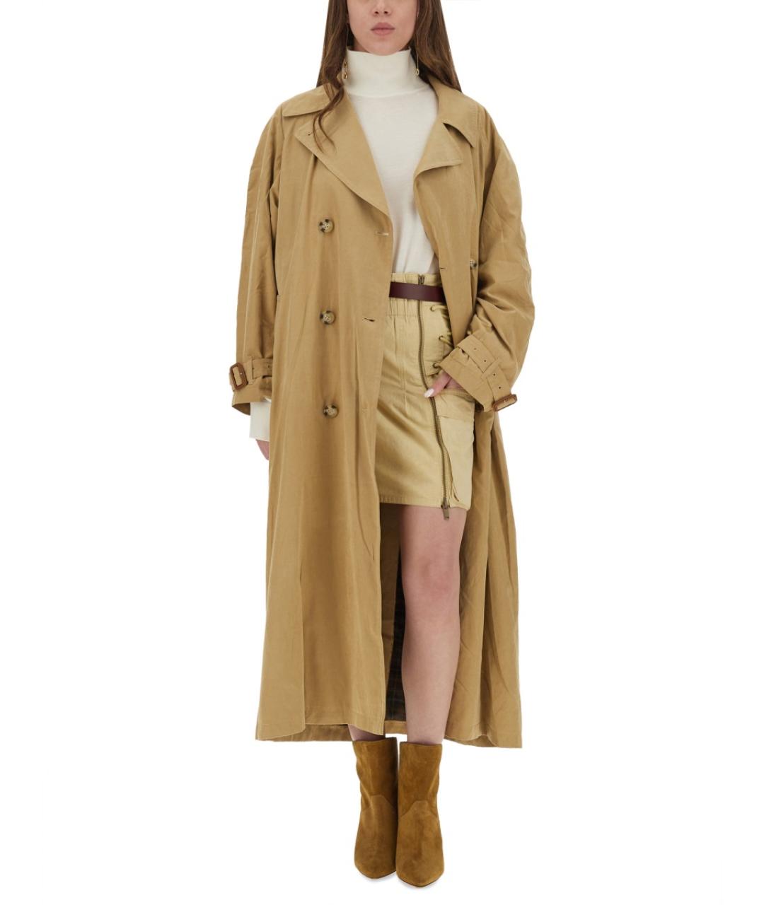 ISABEL MARANT Бежевый полиэстеровый тренч/плащ, фото 5