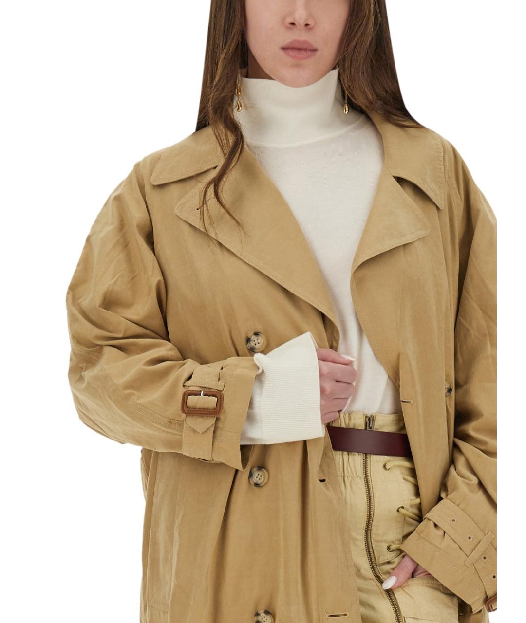 ISABEL MARANT Бежевый полиэстеровый тренч/плащ, фото 3