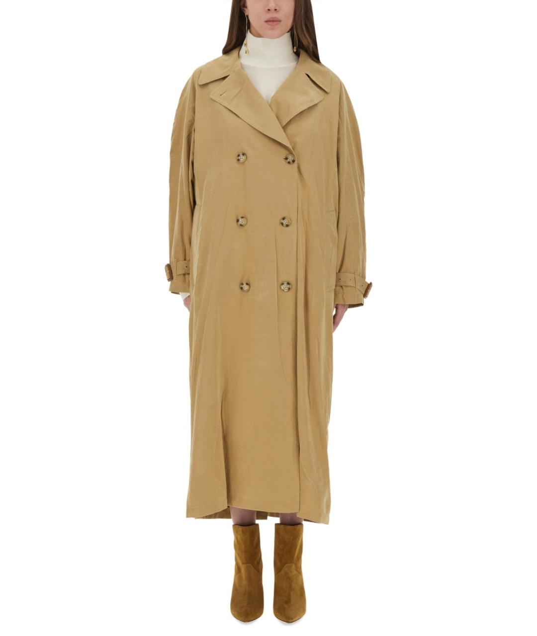 ISABEL MARANT Бежевый полиэстеровый тренч/плащ, фото 2