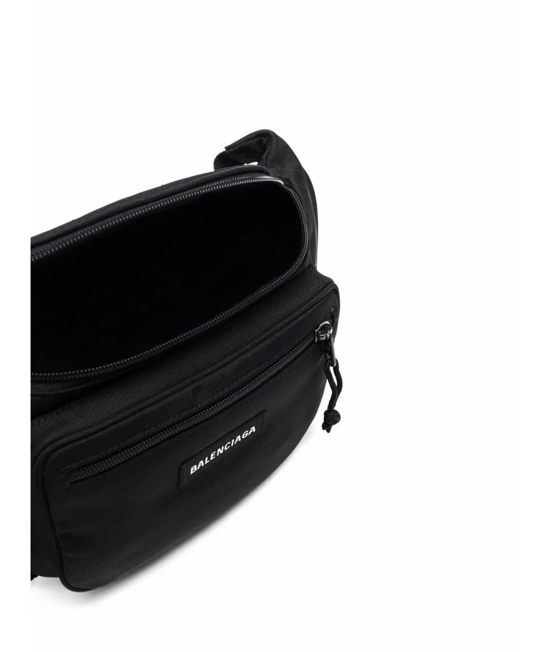 BALENCIAGA Черная синтетическая поясная сумка, фото 5