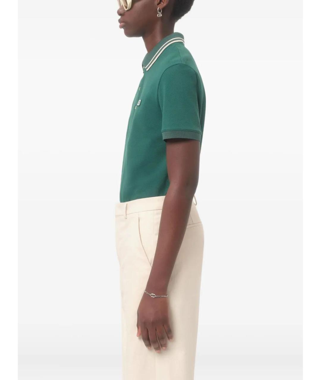 VALENTINO Зеленые хлопковое поло с коротким рукавом, фото 4