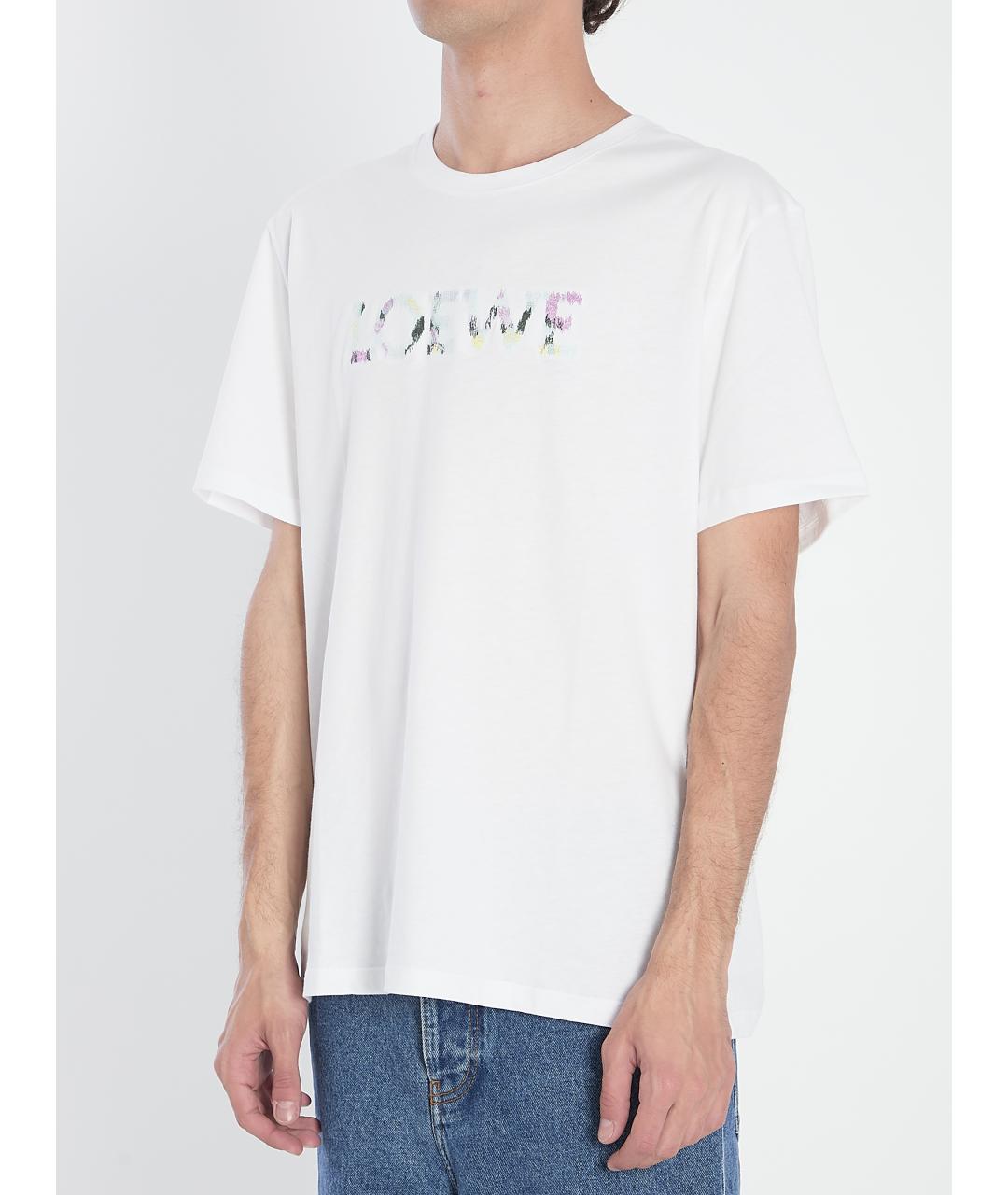 LOEWE Белая хлопковая футболка, фото 3