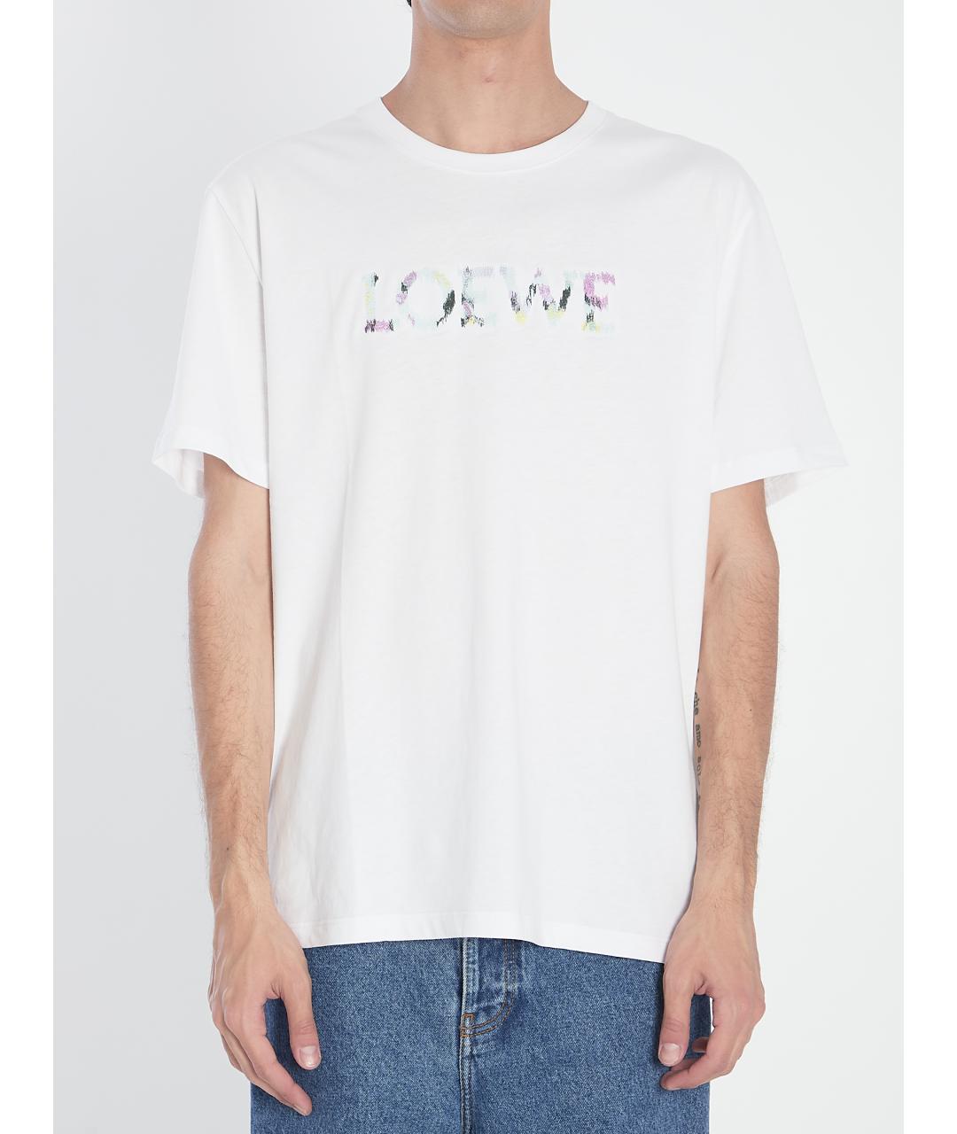 LOEWE Белая хлопковая футболка, фото 2