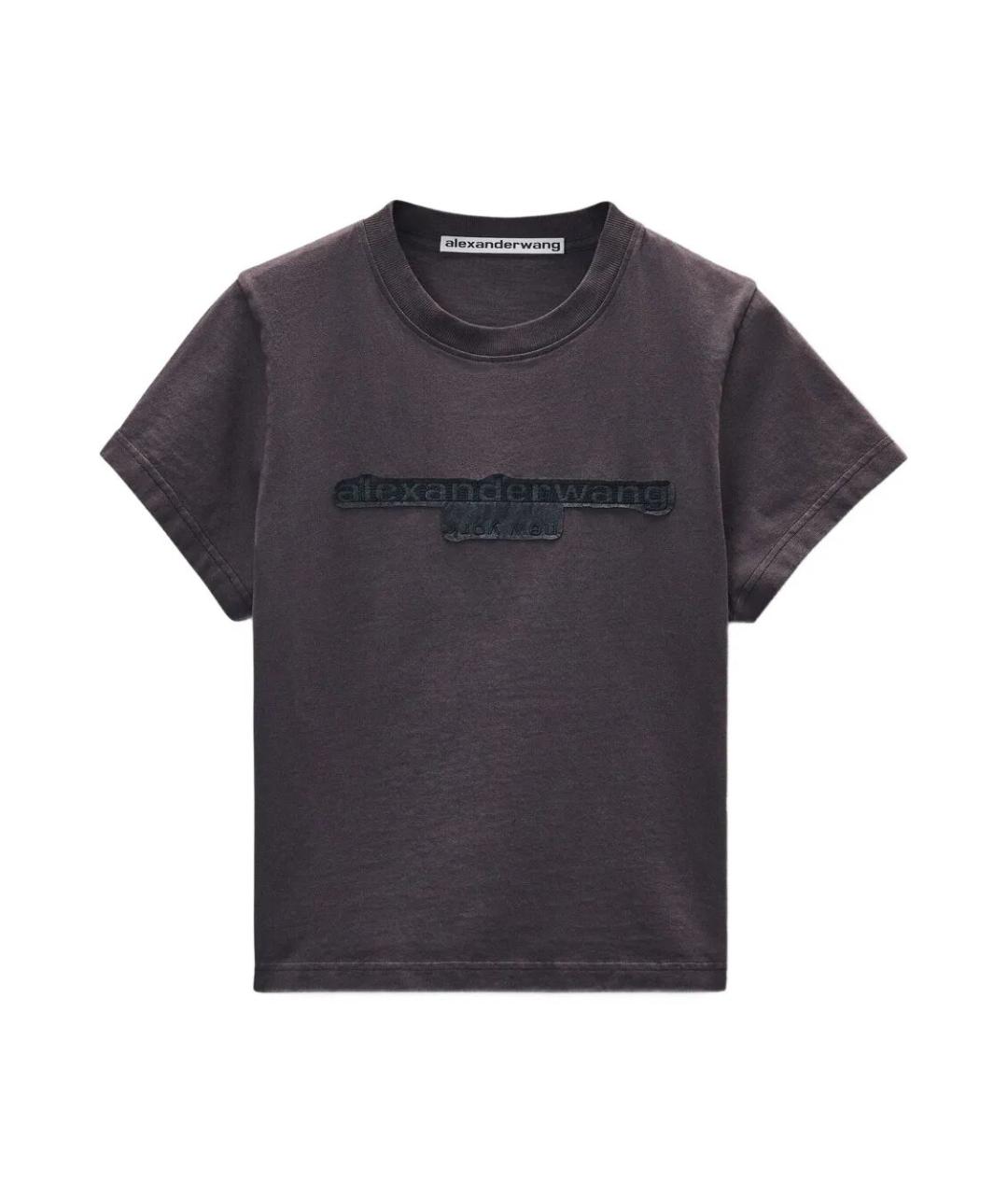 ALEXANDER WANG Серая хлопковая футболка, фото 1