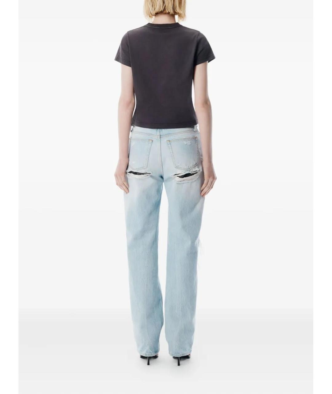 ALEXANDER WANG Серая хлопковая футболка, фото 3
