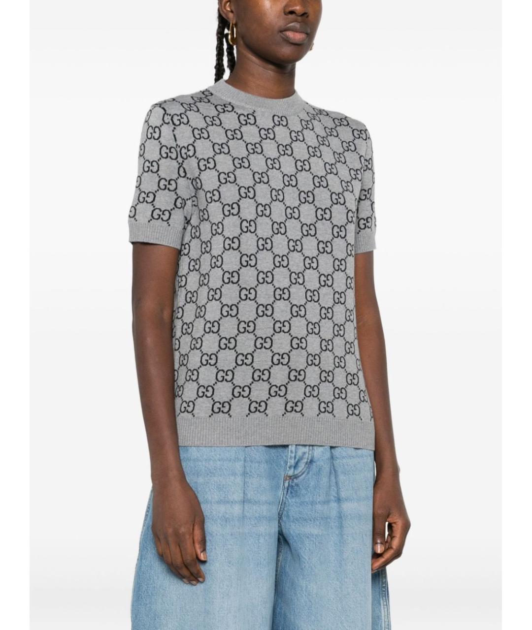 GUCCI Серый шерстяной джемпер / свитер, фото 4