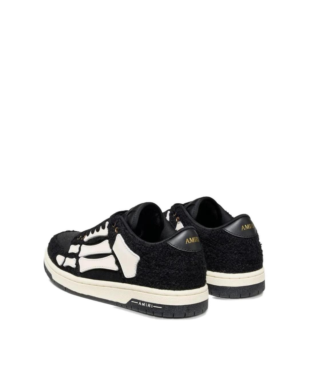 AMIRI Черные кожаные низкие кроссовки / кеды, фото 3