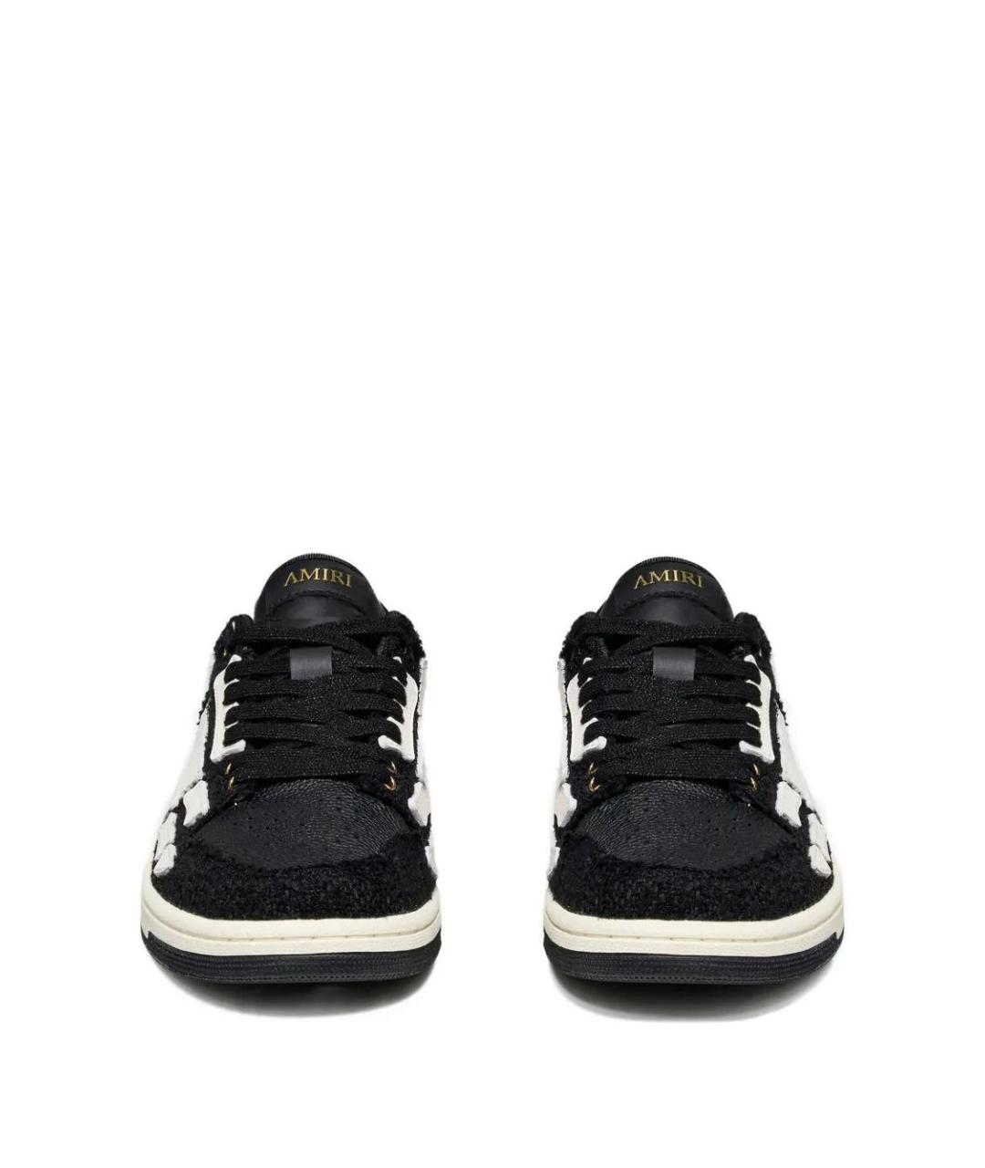 AMIRI Черные кожаные низкие кроссовки / кеды, фото 4