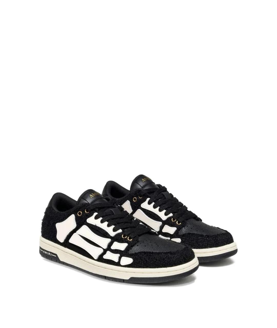 AMIRI Черные кожаные низкие кроссовки / кеды, фото 2