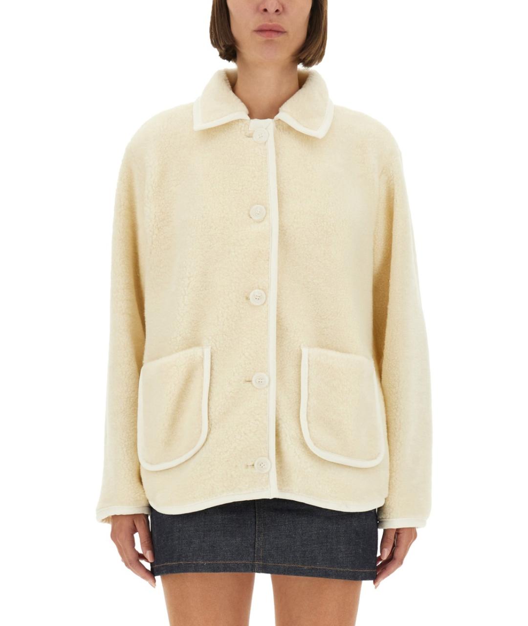 A.P.C. Бежевое шерстяное пальто, фото 4