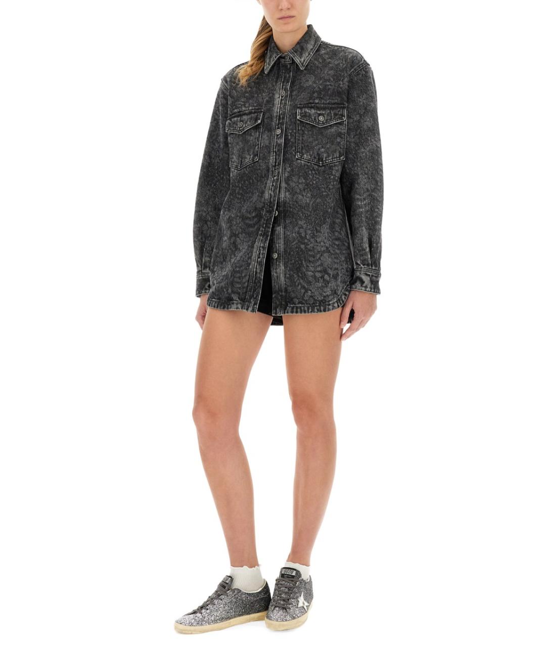 GOLDEN GOOSE DELUXE BRAND Антрацитовая хлопковая рубашка, фото 3