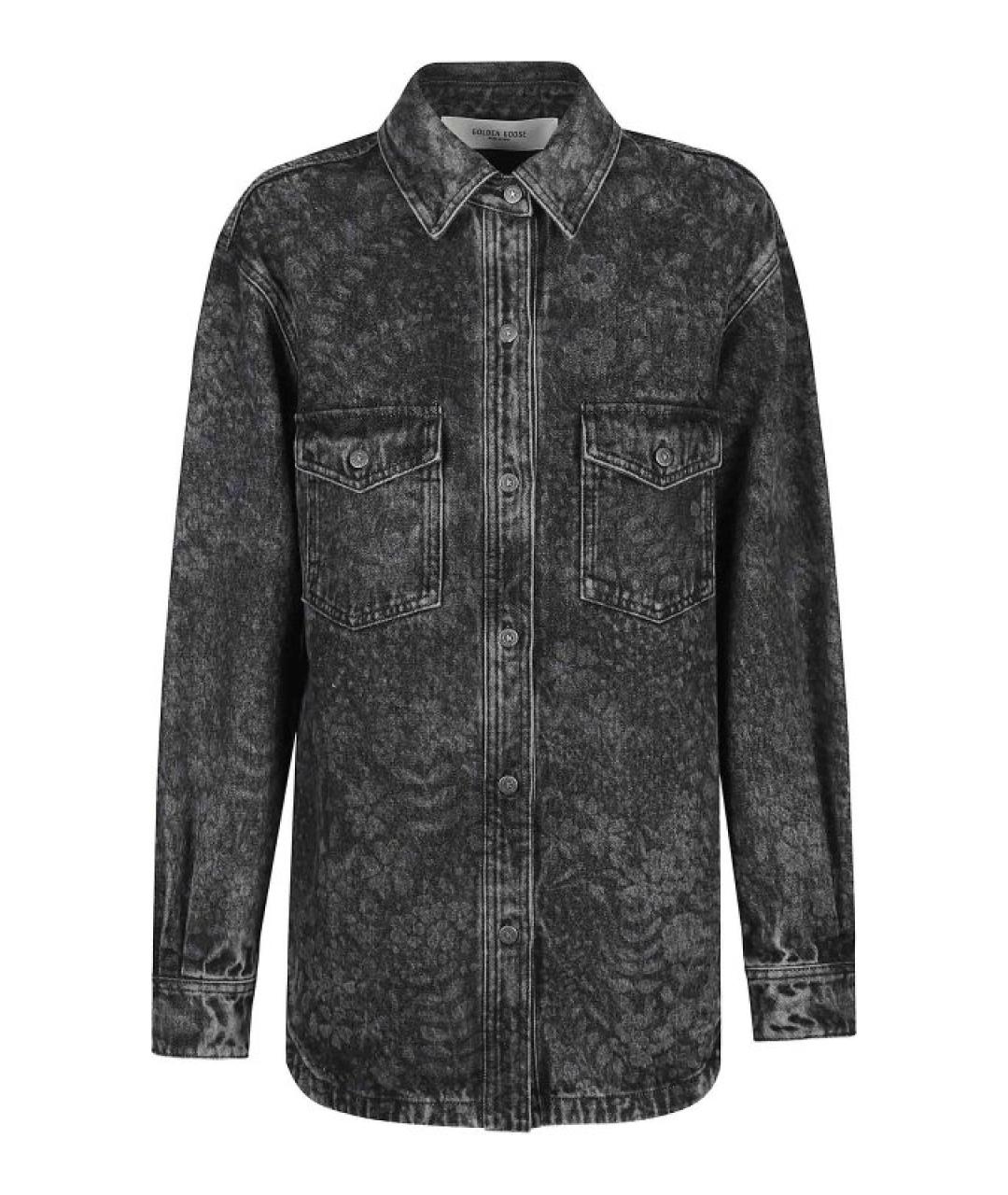GOLDEN GOOSE DELUXE BRAND Антрацитовая хлопковая рубашка, фото 1