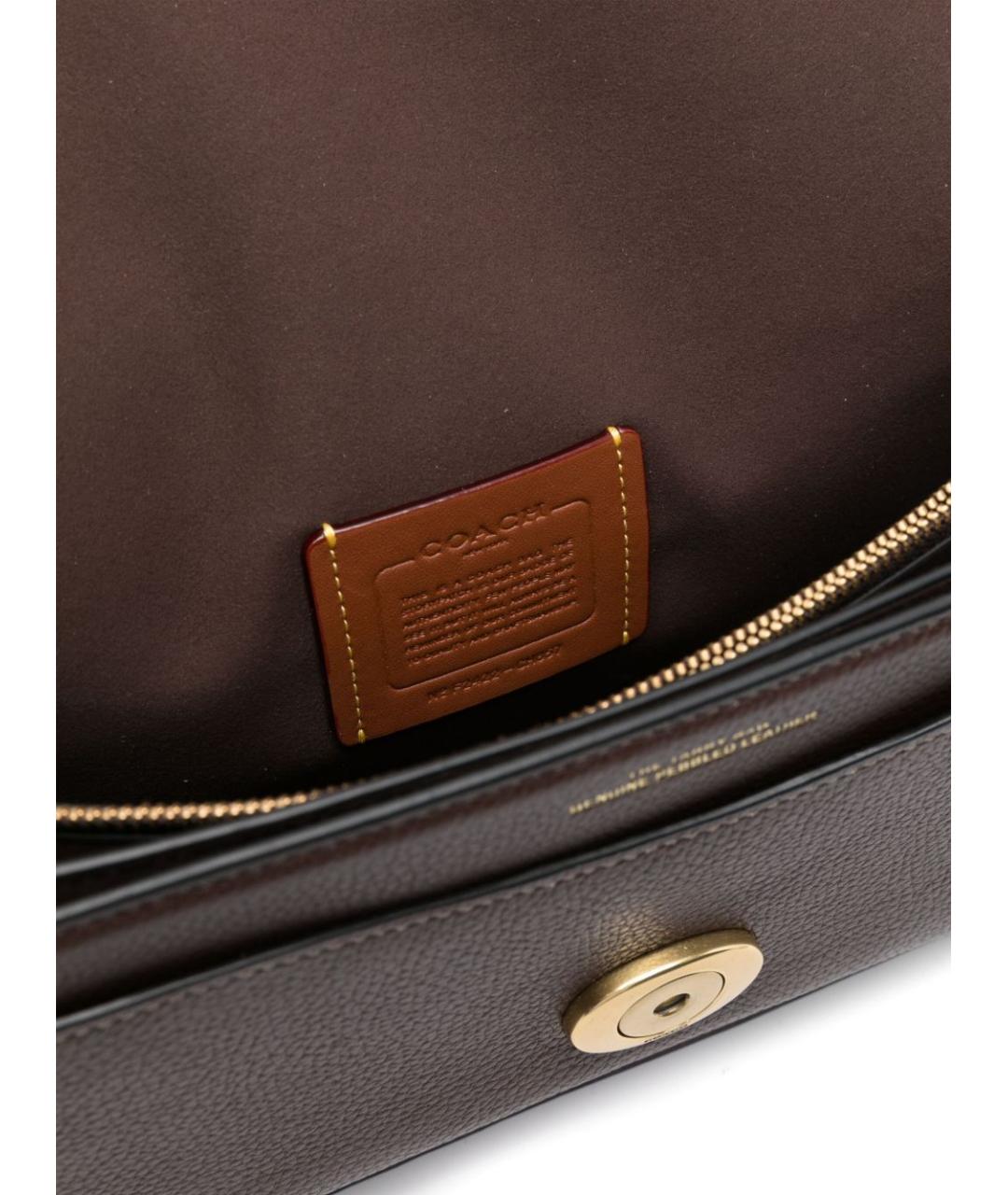COACH Коричневая кожаная сумка через плечо, фото 3