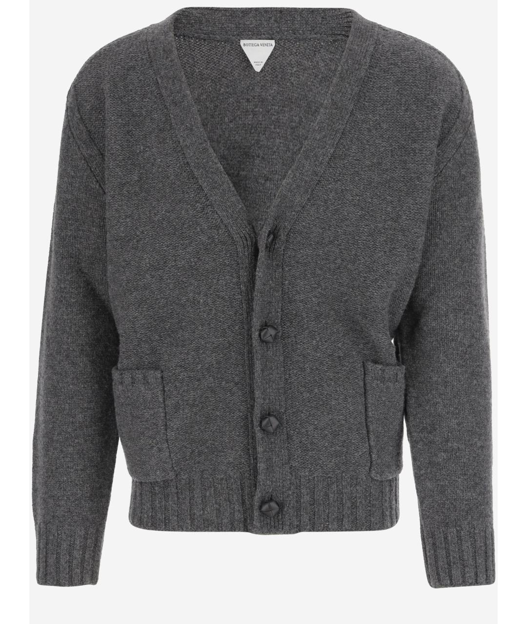 BOTTEGA VENETA Серый шерстяной кардиган, фото 6