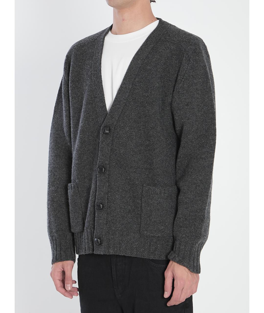 BOTTEGA VENETA Серый шерстяной кардиган, фото 3