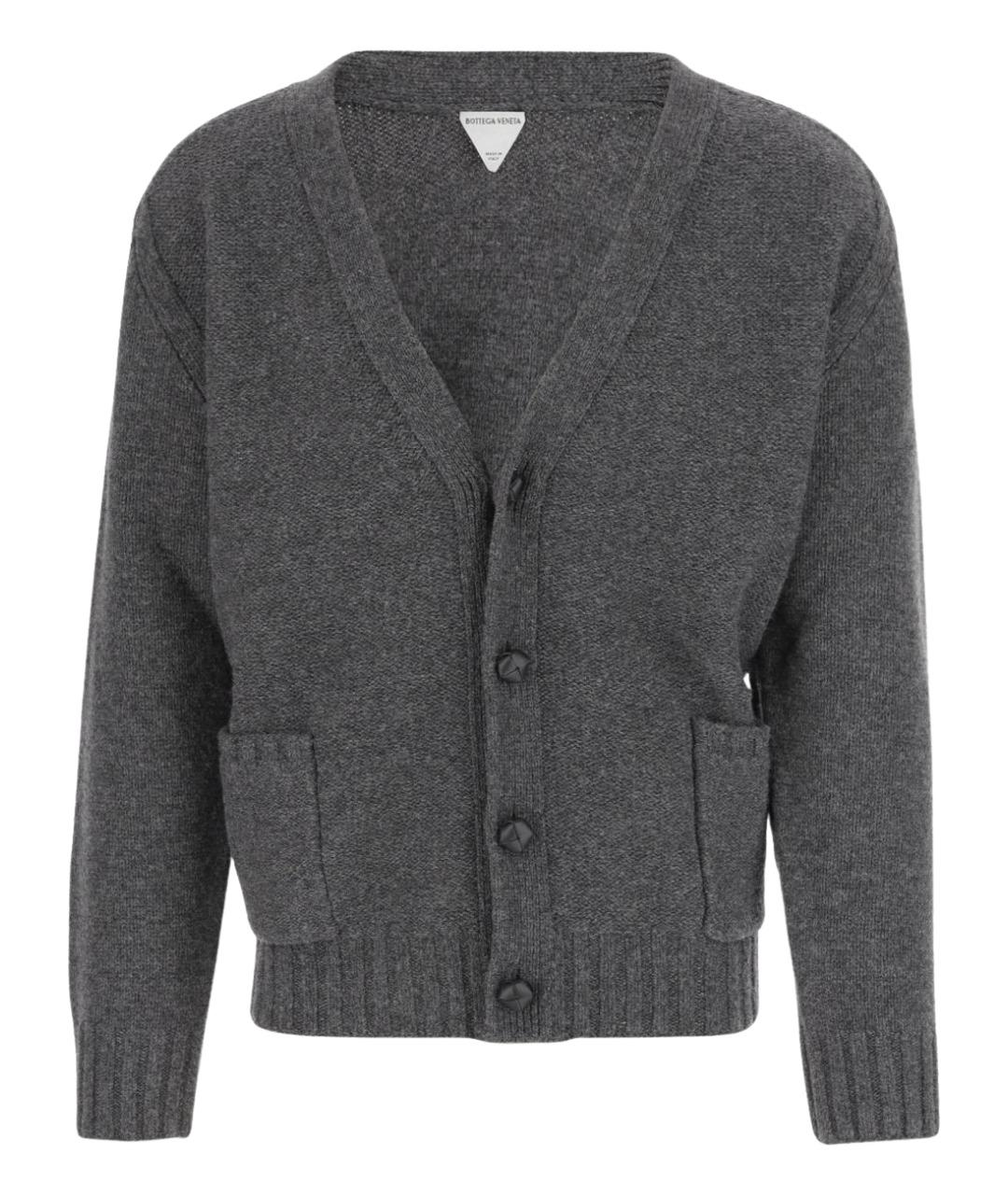 BOTTEGA VENETA Серый шерстяной кардиган, фото 1