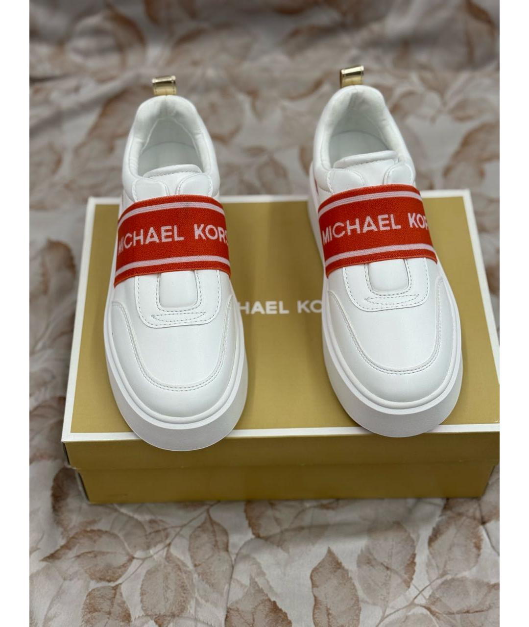 MICHAEL MICHAEL KORS Оранжевое кеды из искусственной кожи, фото 2