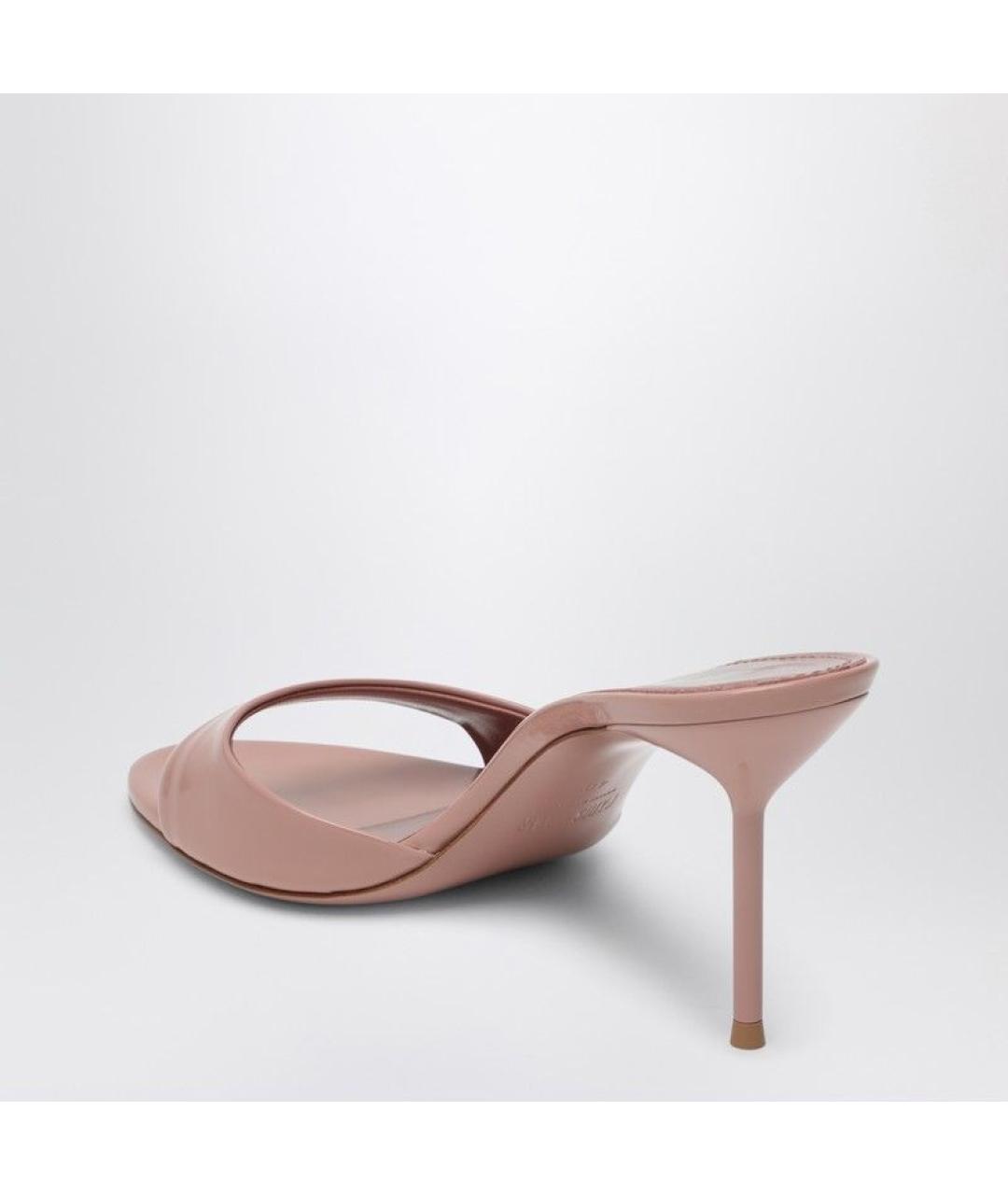 PARIS TEXAS Розовые кожаные мюли, фото 3