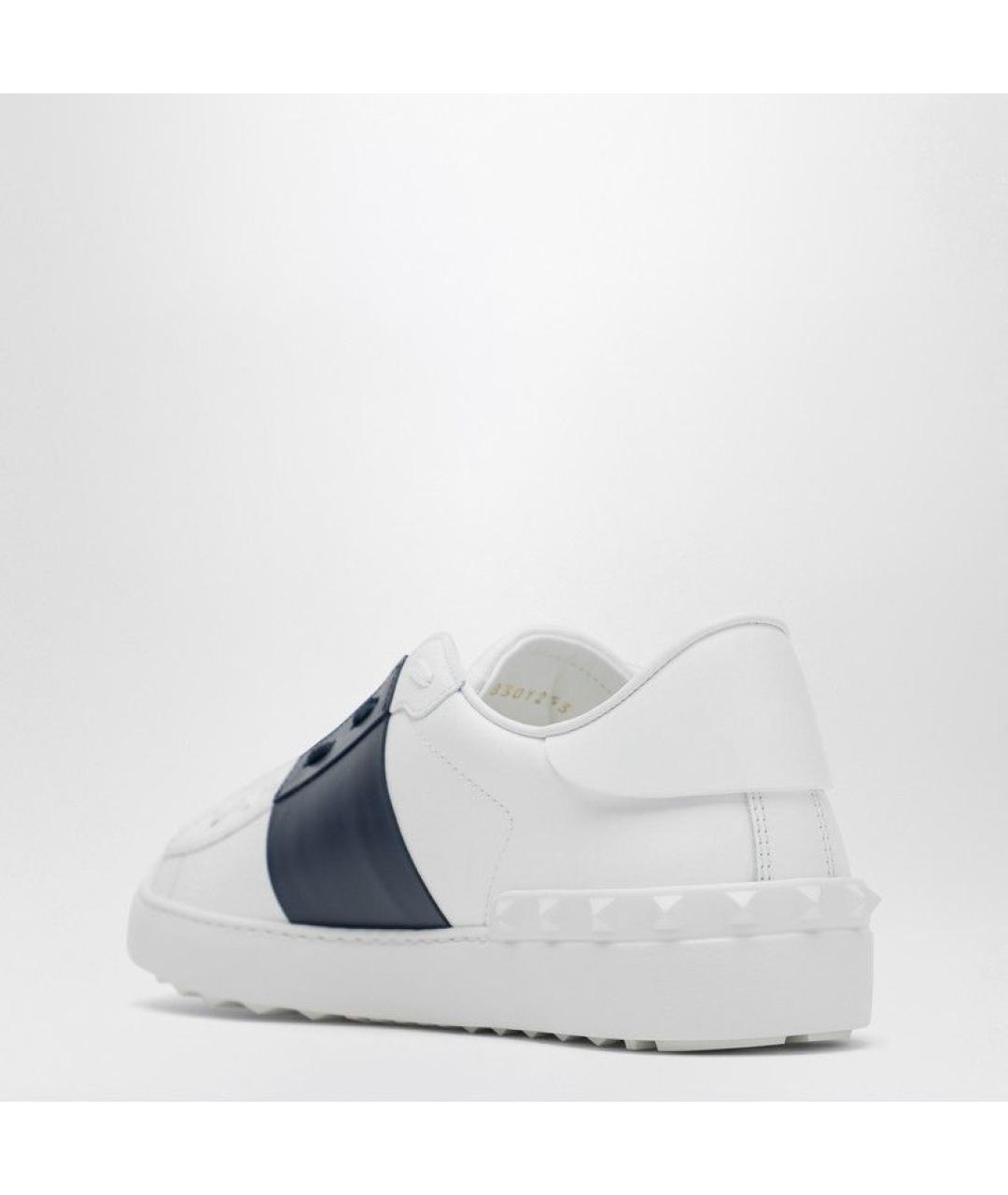 VALENTINO Синие кожаные низкие кроссовки / кеды, фото 3