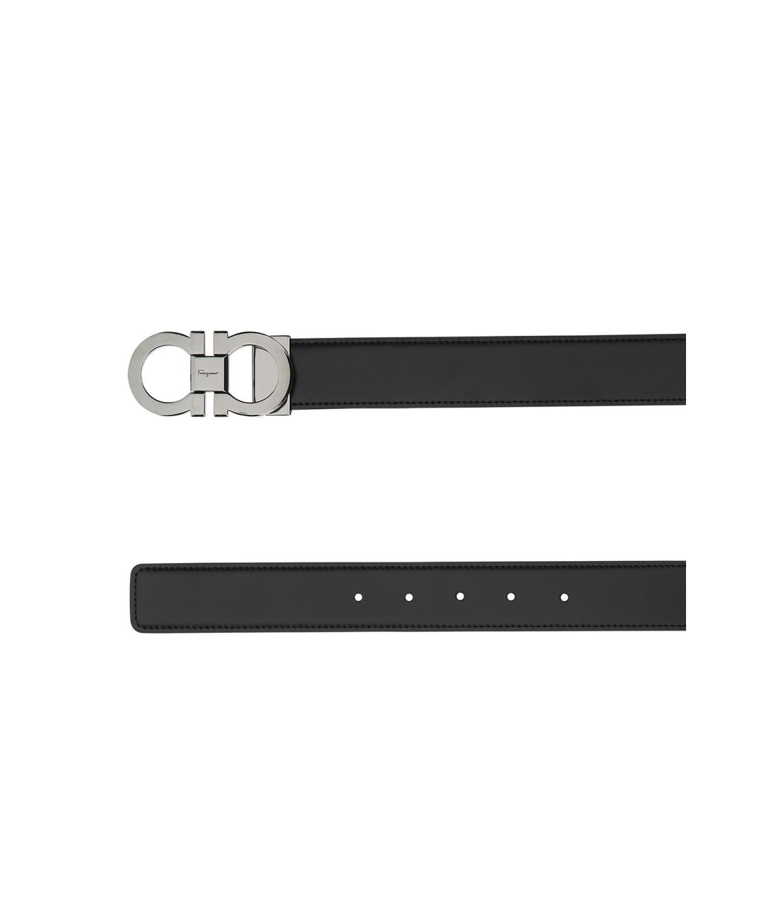 FERRAGAMO Черный кожаный ремень, фото 2