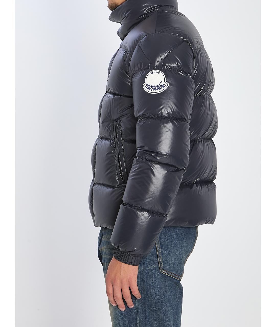 MONCLER Темно-синий полиамидовый пуховик, фото 3