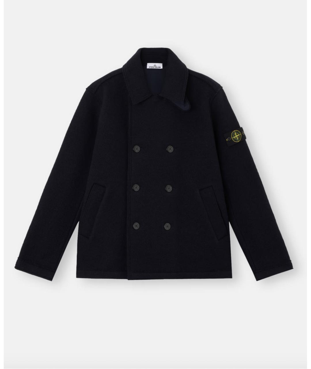 STONE ISLAND Темно-синее шерстяное пальто, фото 6