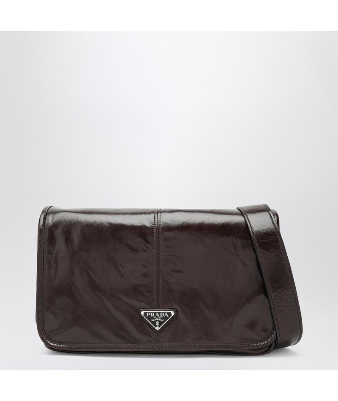 PRADA Коричневая кожаная сумка на плечо, фото 3