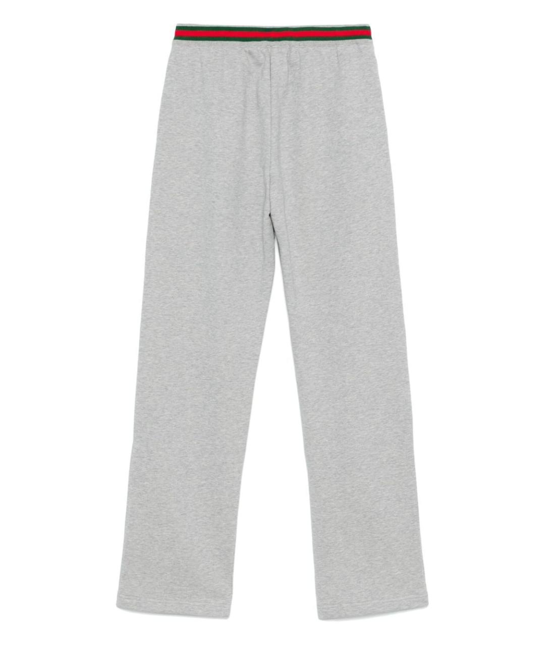 GUCCI Серые хлопковые прямые брюки, фото 2