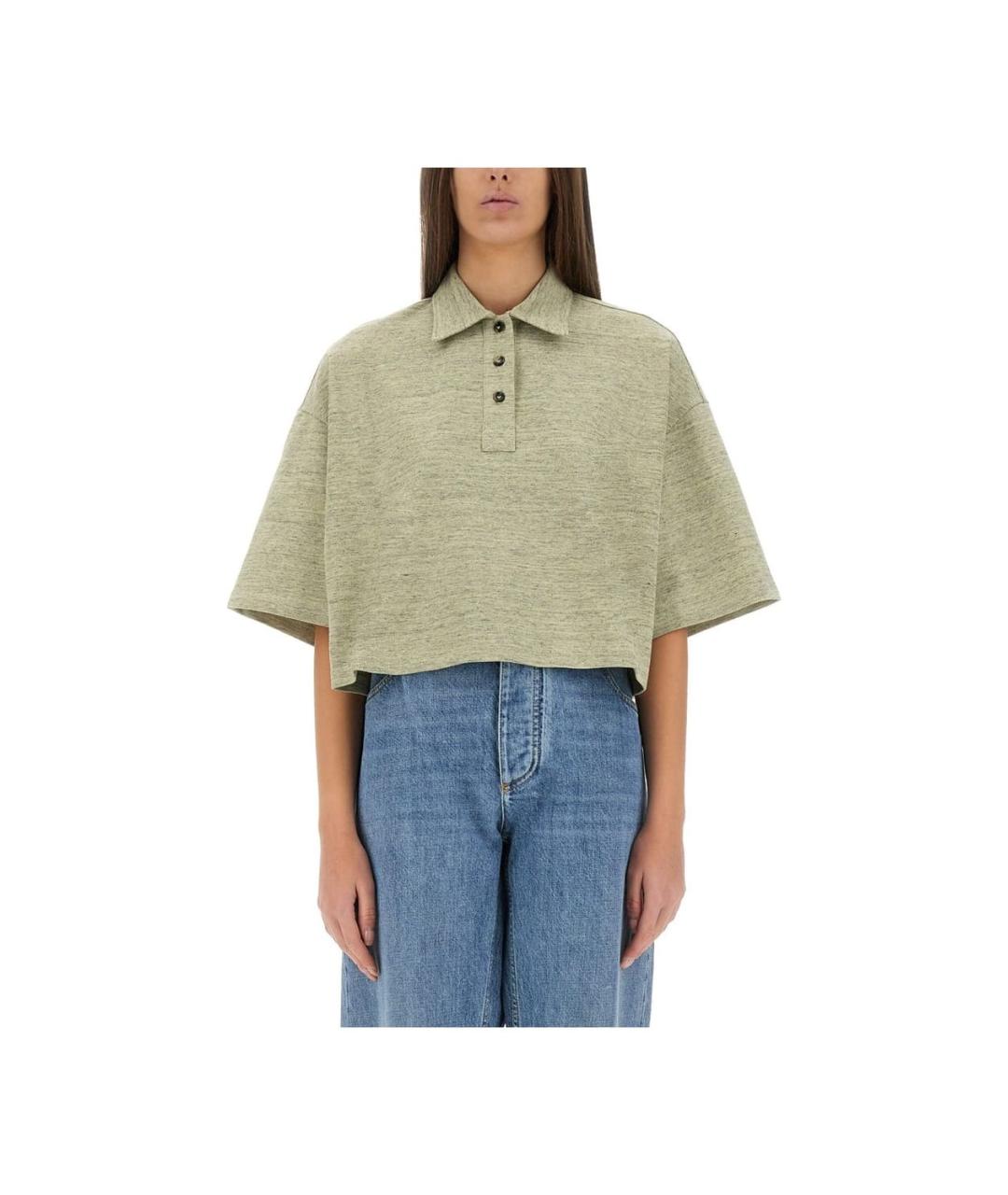 BOTTEGA VENETA Бежевая хлопковая футболка, фото 2