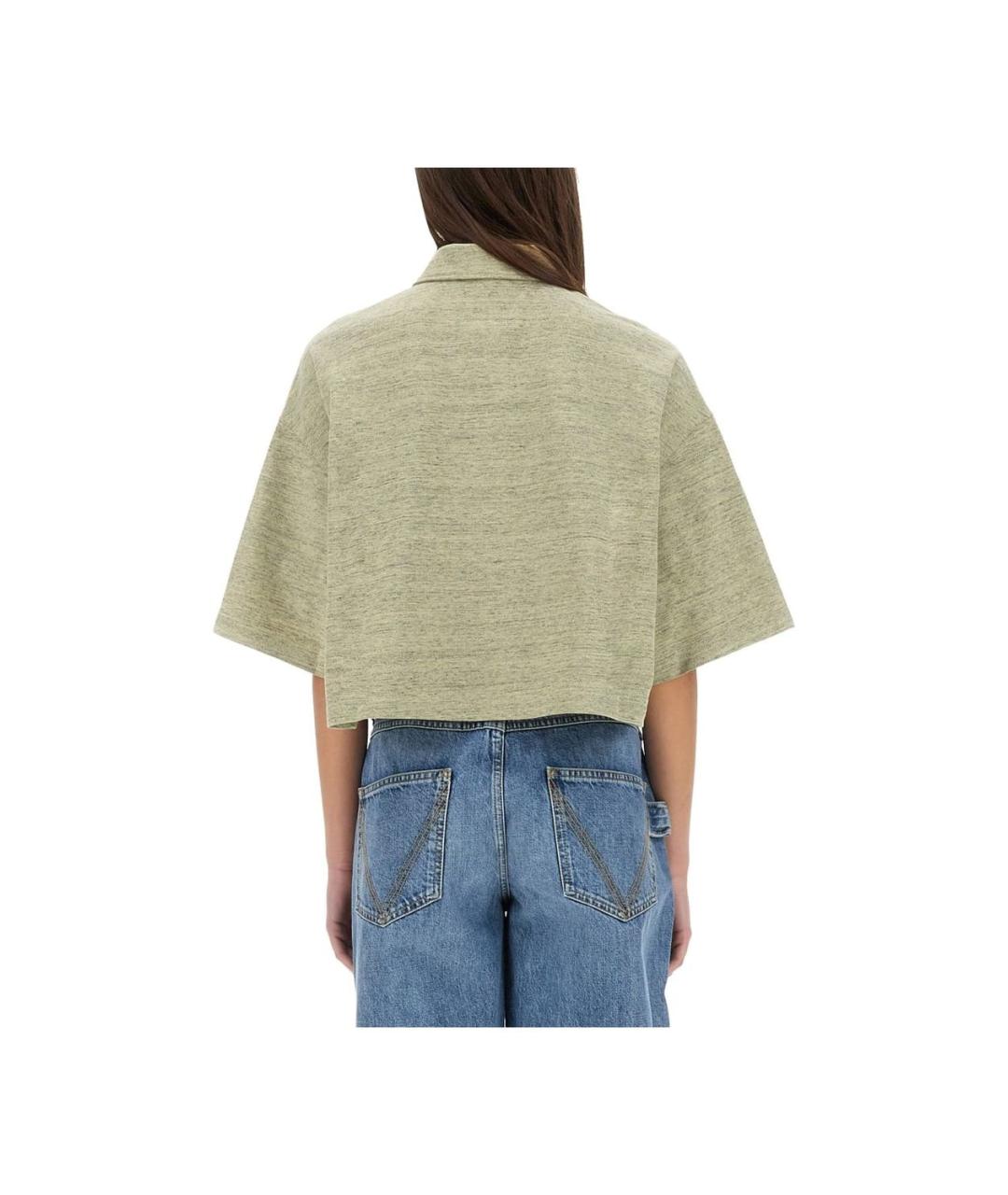 BOTTEGA VENETA Бежевая хлопковая футболка, фото 4