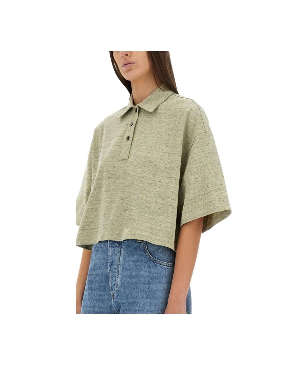 BOTTEGA VENETA Бежевая хлопковая футболка, фото 5