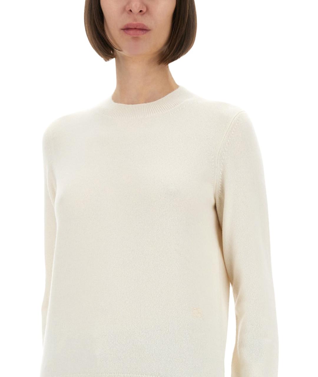 BURBERRY Белый кашемировый джемпер / свитер, фото 4