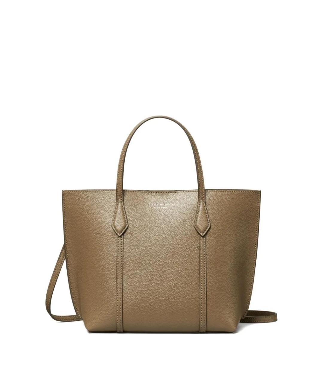 TORY BURCH Бежевая кожаная сумка тоут, фото 2