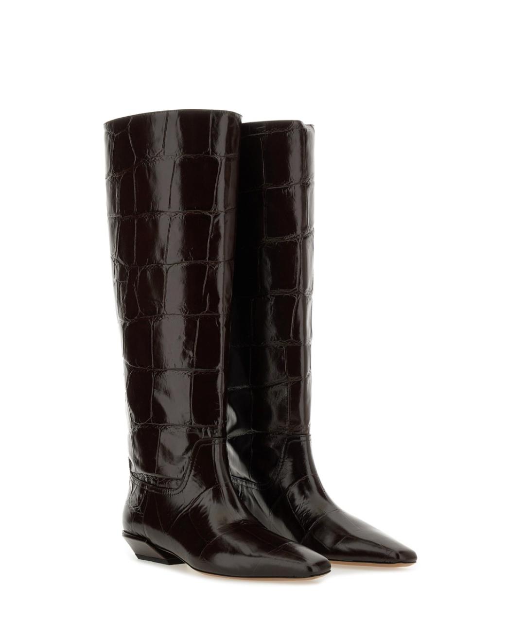 PARIS TEXAS Коричневые сапоги из лакированной кожи, фото 2