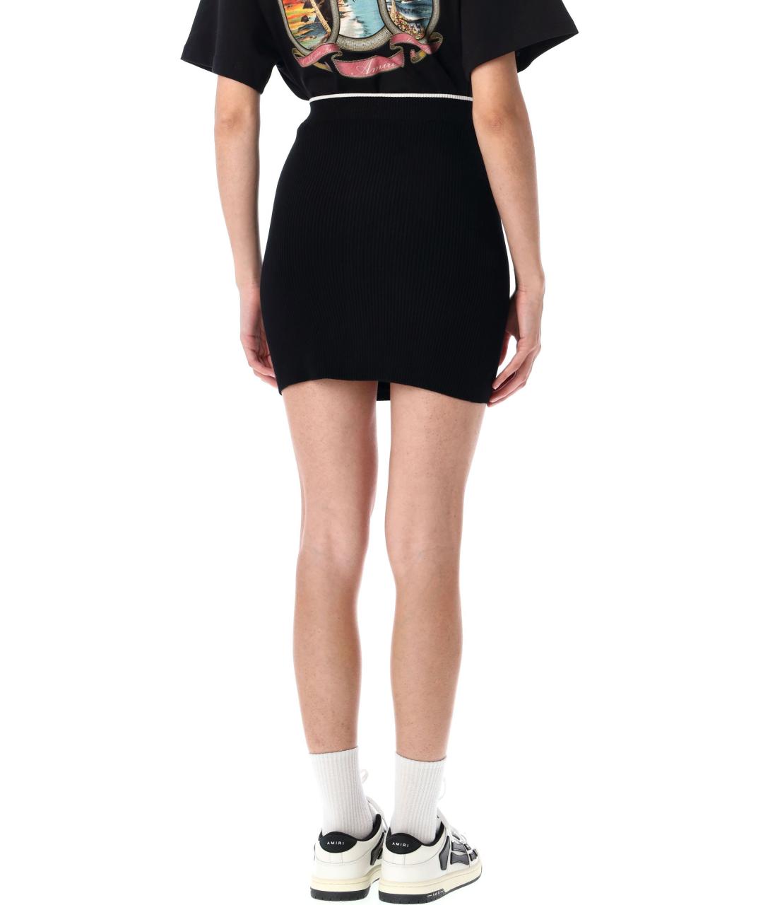AMIRI Черная полиэстеровая юбка мини, фото 2