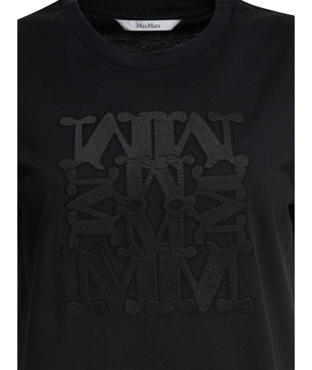 MAX MARA Черная хлопковая футболка, фото 3
