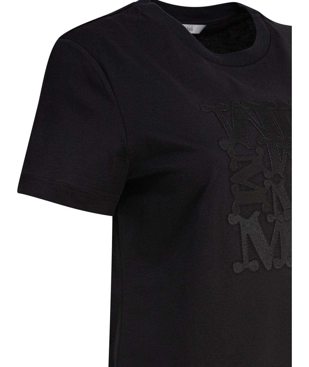 MAX MARA Черная хлопковая футболка, фото 4