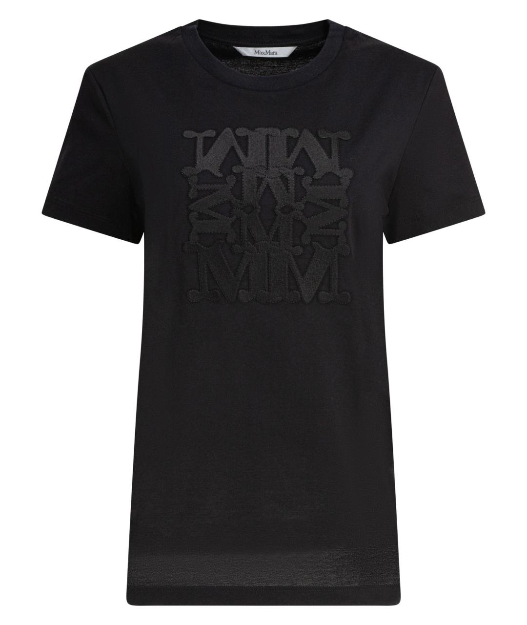 MAX MARA Черная хлопковая футболка, фото 1