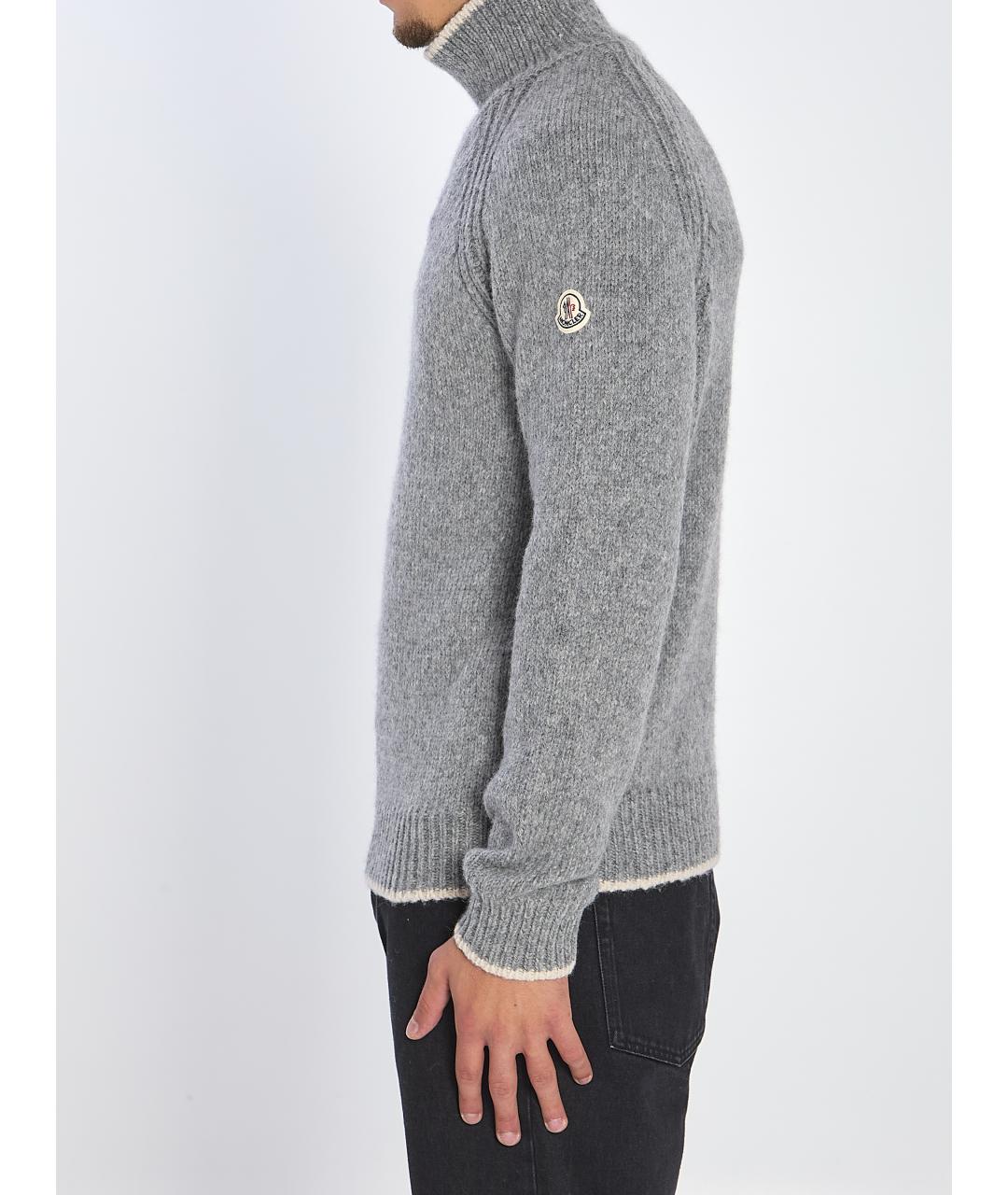MONCLER Серый шерстяной джемпер / свитер, фото 4