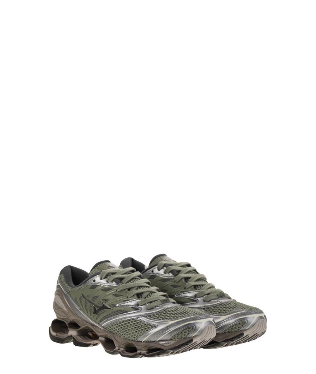 MIZUNO Зеленые текстильные низкие кроссовки / кеды, фото 4