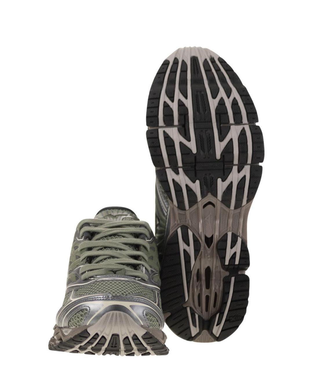 MIZUNO Зеленые текстильные низкие кроссовки / кеды, фото 5