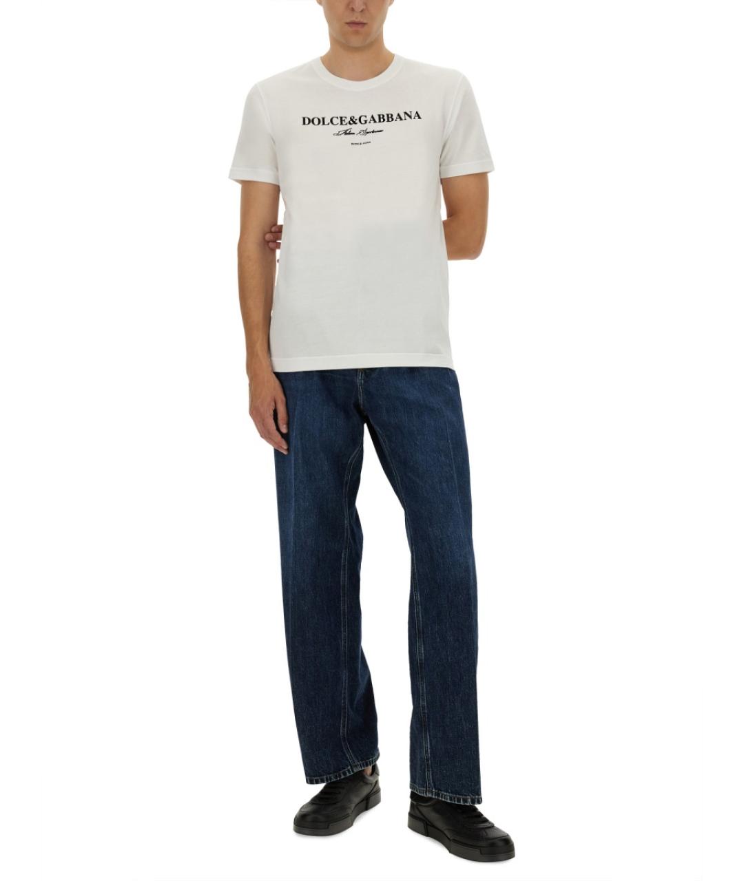 DOLCE&GABBANA Белая хлопковая футболка, фото 4