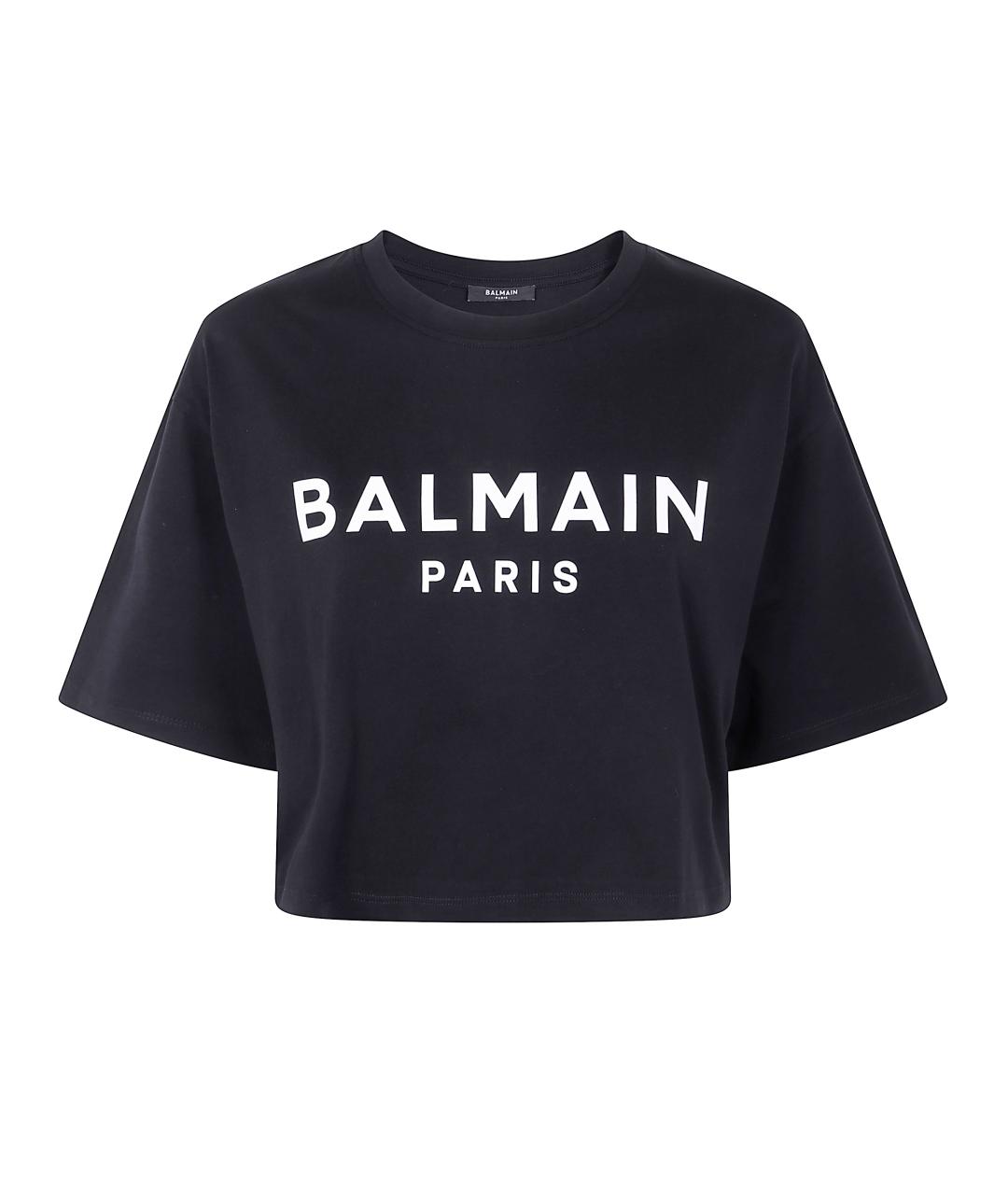 BALMAIN Черная хлопковая футболка, фото 1
