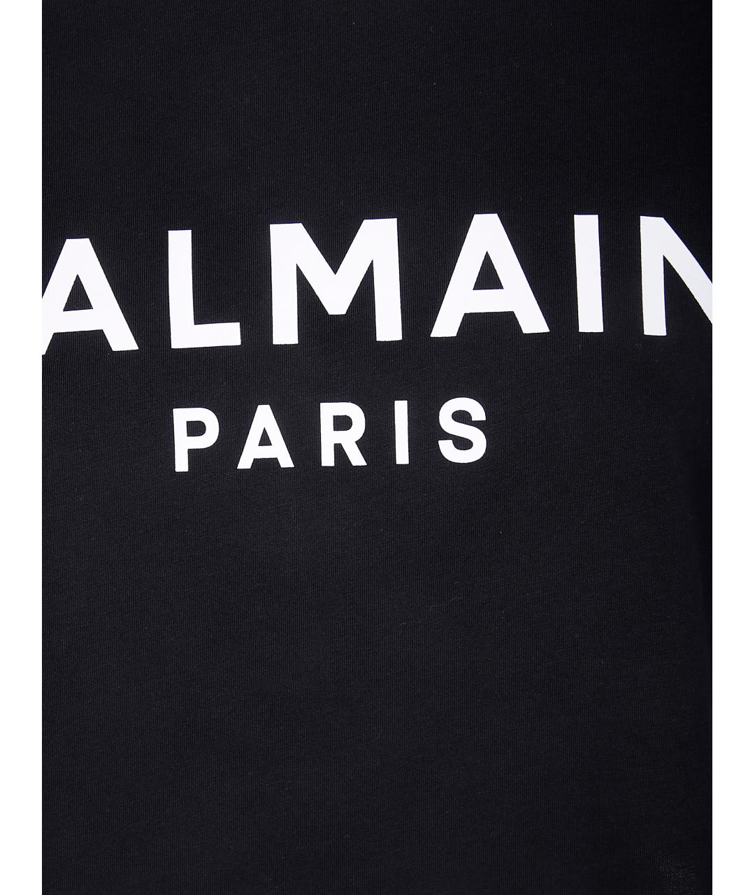 BALMAIN Черная хлопковая футболка, фото 3