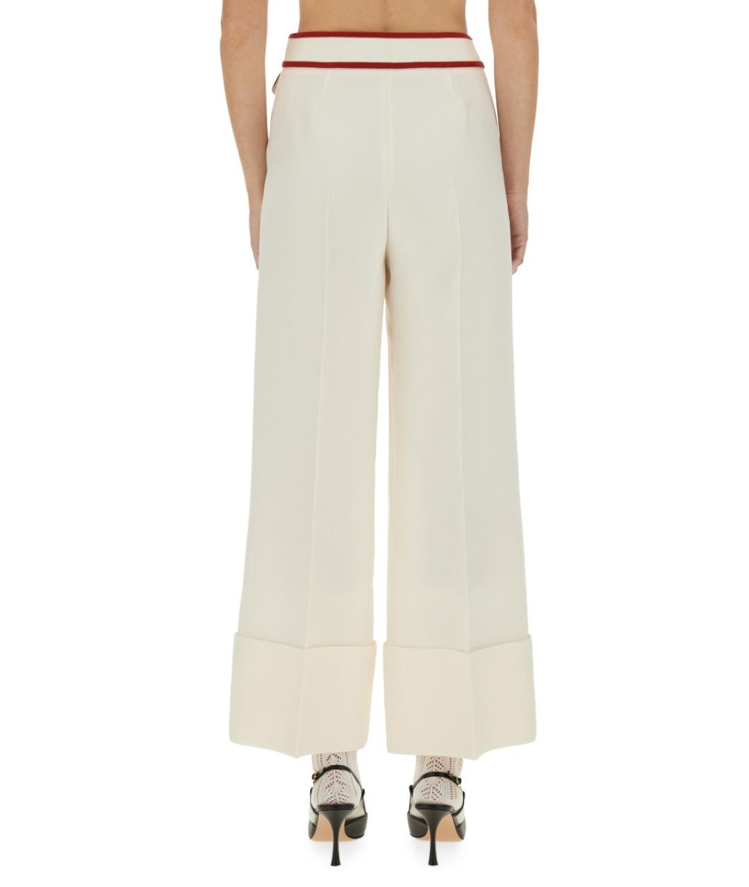 VALENTINO Белые шерстяные прямые брюки, фото 4