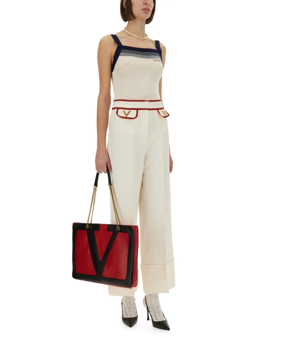 VALENTINO Белые шерстяные прямые брюки, фото 3