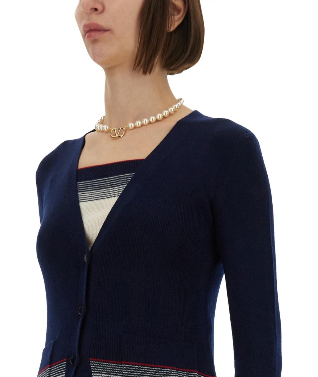 VALENTINO Синий шерстяной кардиган, фото 5