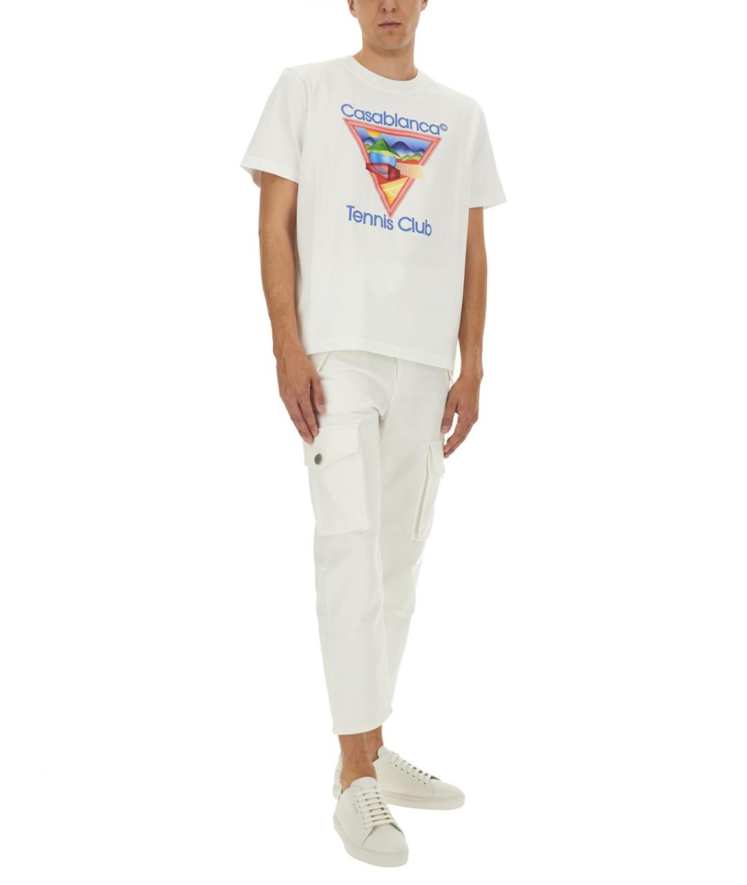 CASABLANCA Белая хлопковая футболка, фото 3