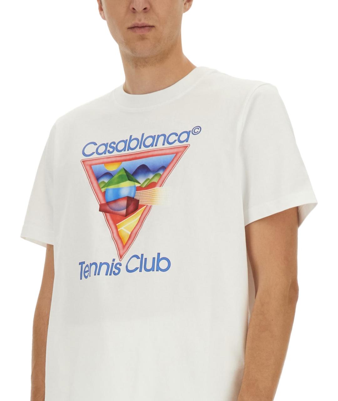 CASABLANCA Белая хлопковая футболка, фото 5
