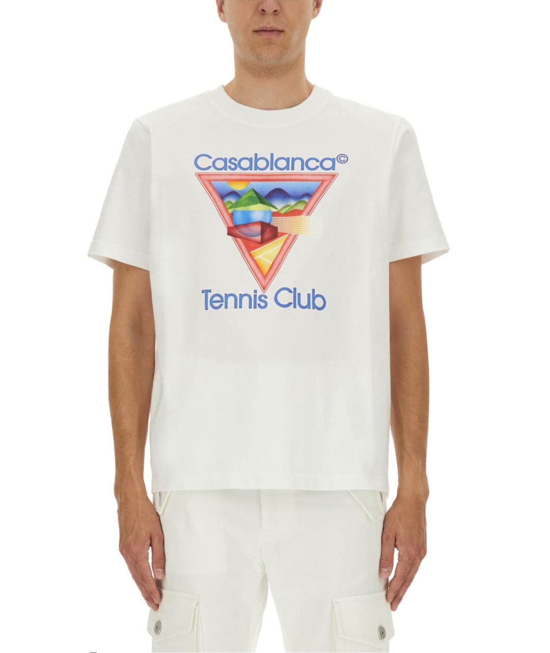 CASABLANCA Белая хлопковая футболка, фото 2